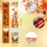 Welcome Fall Porch Banners Autumn Harvest Door Banner With Pumpkin Maple Leaves Gnome Pattern Thanksgiving Hanging Banners Autumn Home Decorations For Fall Indoor Outdoor Home Yard Wall Supplies
