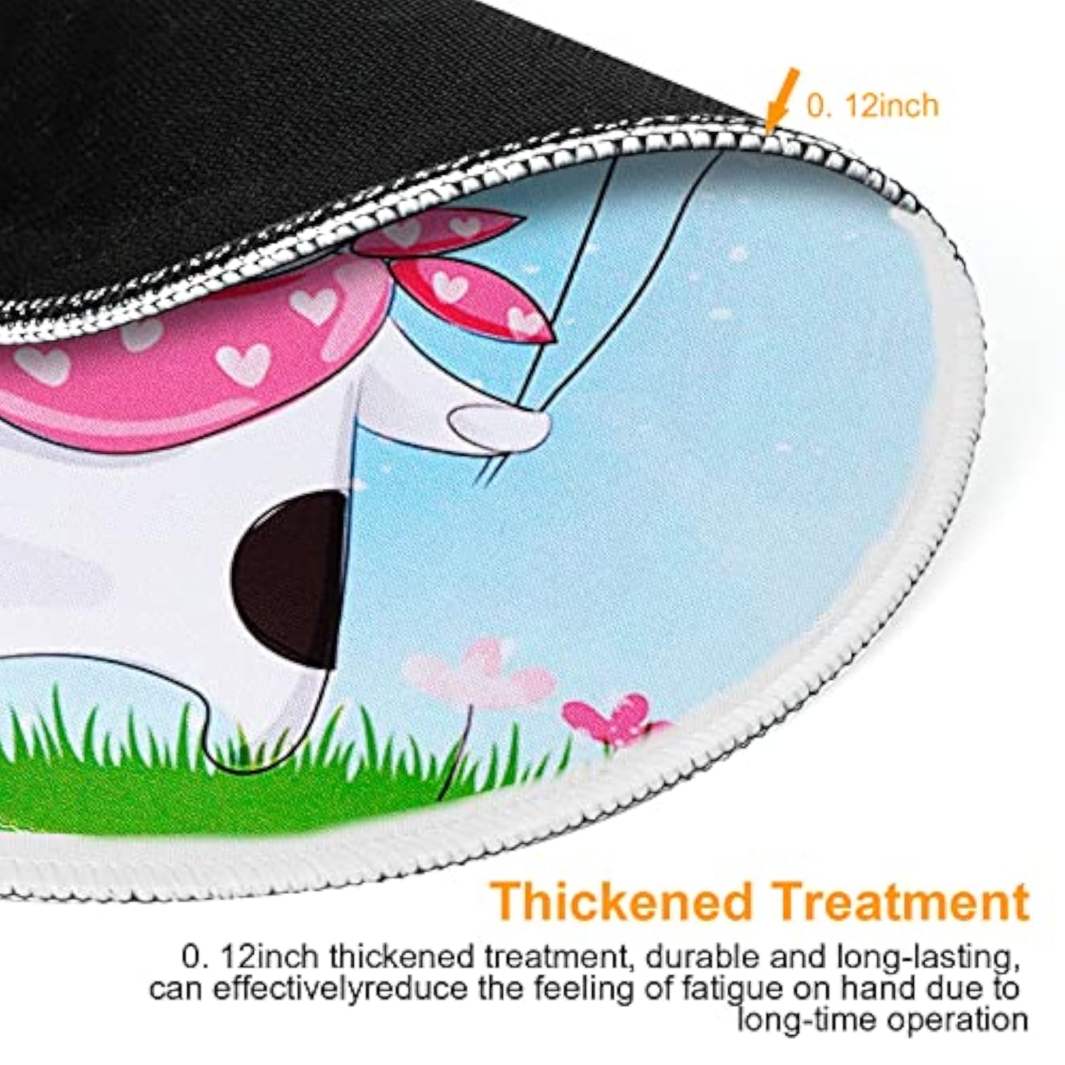 Round Mouse Pad, Cute Funny Small Mouse Pad 8.6 X 8.6 Inch With Non-Slip Rubber Base, Stitched Edge Mouse Pad Fine Mouse Pads For Desk Accessories Laptop Gaming Office Supplies Decor (Calf)