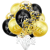 75Th Birthday Balloons Black And Gold 75Th Birthday Decorations For Men Women Happy 75 Birthday Latex Confetti Balloon 75 Years Old Theme Party Decor Supplies 15 Pack 12 Inch