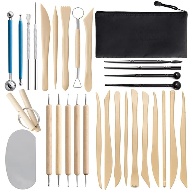 30Pcs Pottery Clay Sculpting Tools Polymer Clay Tools, Wood Carving To