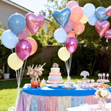 Pastel Balloons, 50Pcs 12 Inch Macaron Yellow Blue Dusty Pink Blue Purple Metallic Gold Magenta Balloons For Girl Garden Birthday Rainbow Theme Party Spring Baby Shower Wedding Engagement Decorations