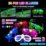 272Pcs Glow In The Dark Party Supplies, Glow Sticks Bulk Party Pack, 24Pcs Foam Glow Sticks, Led Glasses, Led Light Up Rings And 200Pcs Glow Stick For Neon Party Decorations, Wedding