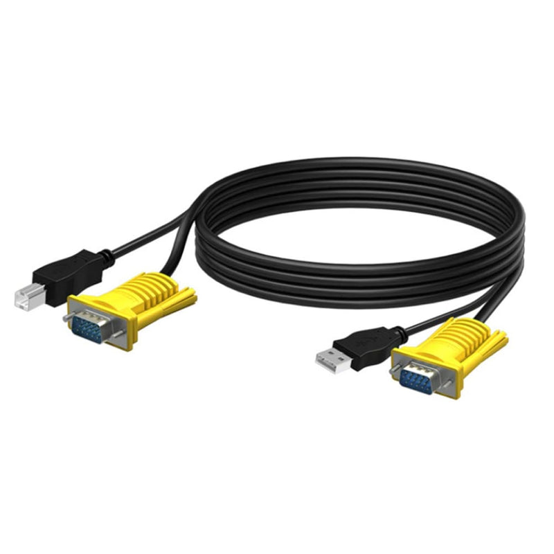 Original Kvm Switch Cable Vga + Usb B To Vga + Usb A Male To Male 16Ft 2 In 1