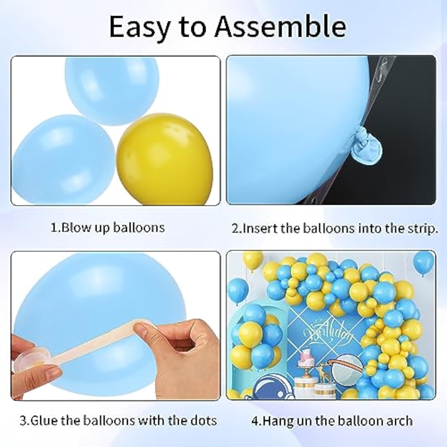 Royal Blue & Silver Balloon Garland Kit for Birthday, Baby Shower, Wedding, or Anniversary