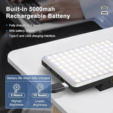 Selfie Light, Phone Light With Front & Back Clip, 60 Led Portable Light With 3 Light Modes, 5000Mah Rechargeable Video Light For Phone, Iphone, Ipad, Laptop, Tiktok, Makeup, Live Stream, Vlog