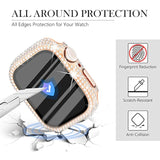 6 Pack For Apple Watch Case 41Mm Series 9 8 7 With Screen Protector, Over 400 Bling Crystal Diamond Apple Watch Face Cover Bumper With Tempered Glass Screen Protector For Women Iwatch 9 8 41 Mm