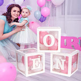 1St Birthday Decorations For Boys - 3Pcs Boxes With Letters For Photoshoot Props (White)