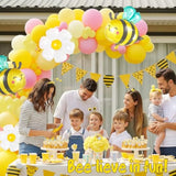 Spring Bee Balloons Garland Arch Kit Yellow White Pastel Pink Green Balloons With Bee Daisy Balloonsfor What Will It Bee Gender Reveal Baby Shower Honey Bee Birthday Decorations