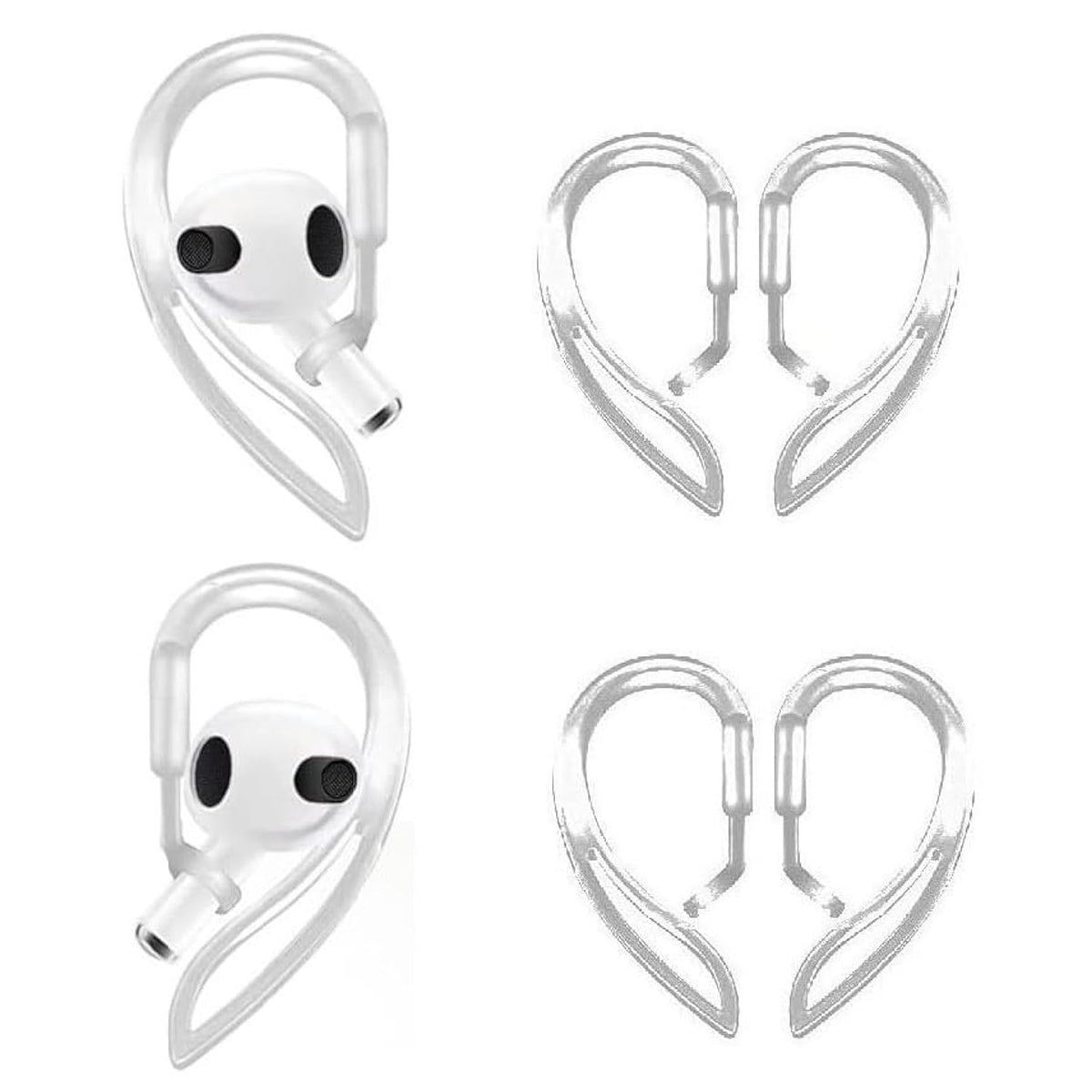 Ear Hooks Compatible With Airpods3,Anti-Slip Anti-Drop Airpod 3 Earhooks, Multi-Angle Adjustment Accessories,2 Pairs,Transparent (A3H2P)
