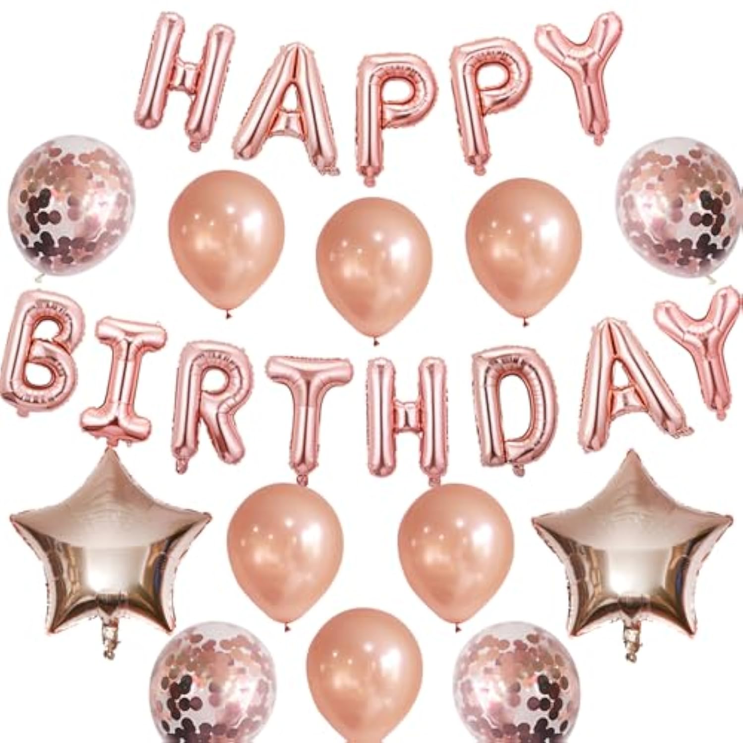 Rose Gold Balloons Happy Birthday Balloons Banner 16 Inch Aluminum Film Letters Balloons For Party Decoration Scene Arrangement Balloon Birthday Event Celebration Decorations