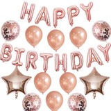 Rose Gold Balloons Happy Birthday Balloons Banner 16 Inch Aluminum Film Letters Balloons For Party Decoration Scene Arrangement Balloon Birthday Event Celebration Decorations