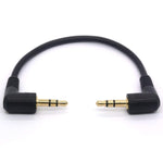 Short 3.5Mm Right Angle Cable, Gold Plated 90 Degree 3.5 Male To Male Audio Stereo Jack Plug Car Aux 3-Pole Trs (20 Cm)