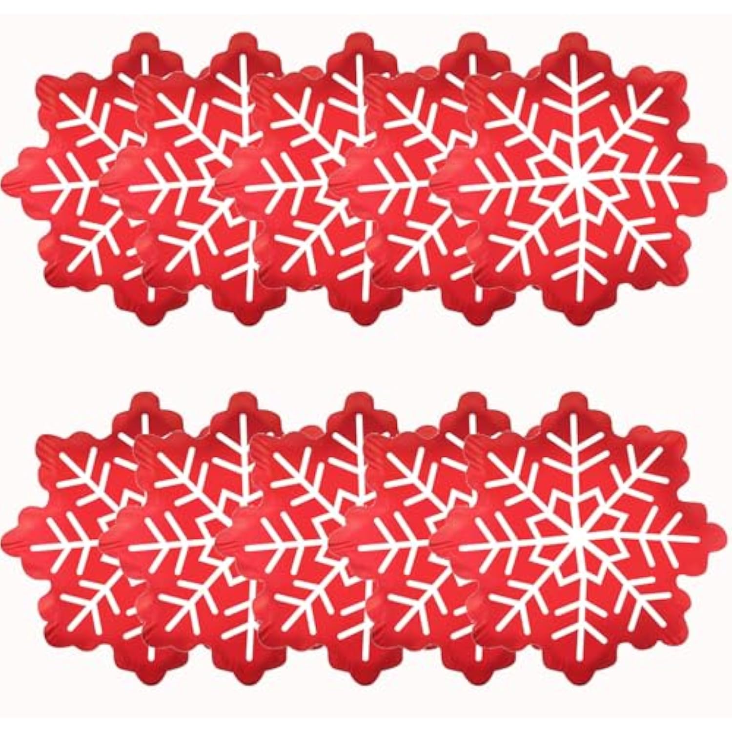 Red Snowflake Balloons 10pcs for Christmas New Year Winter Party Decor