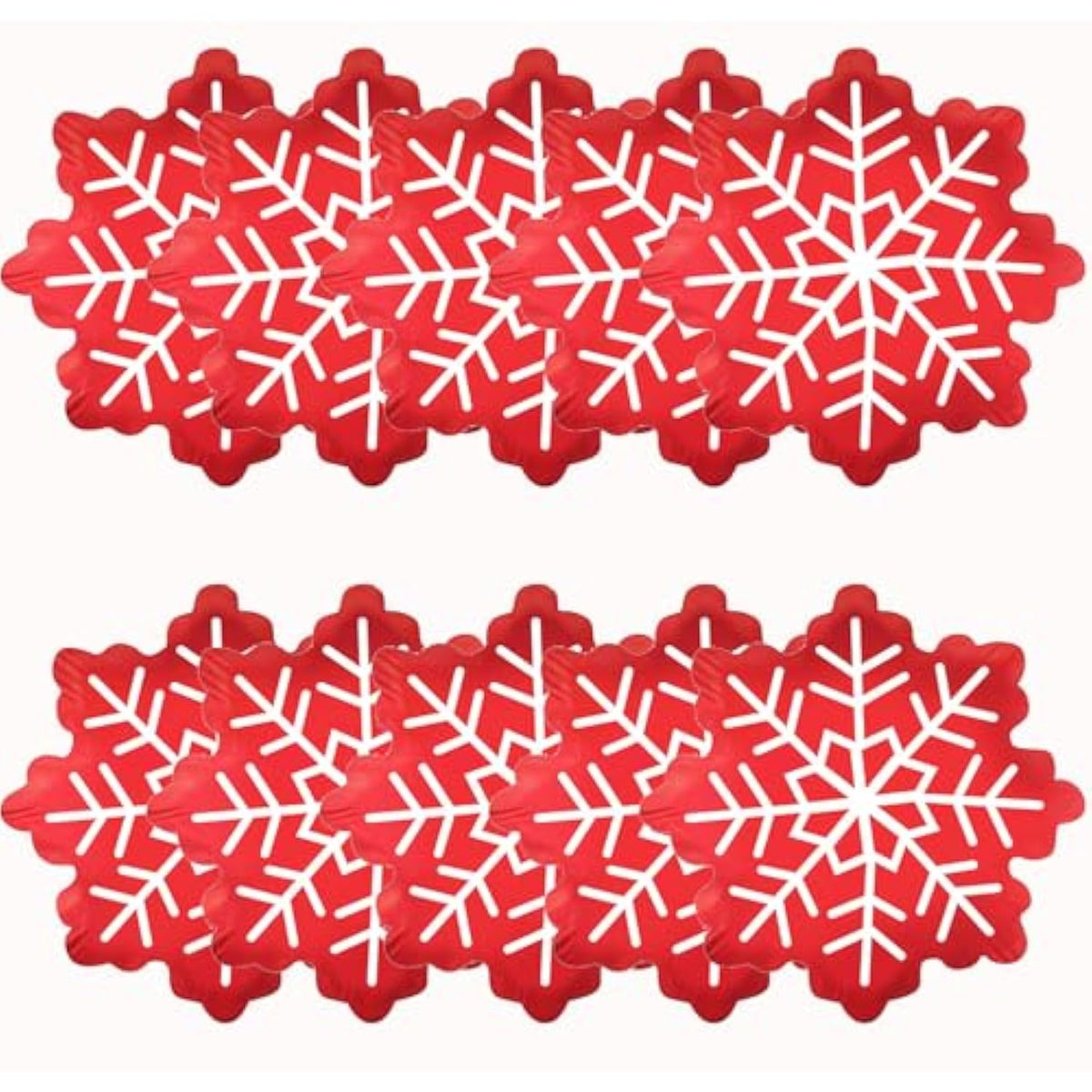 Red Snowflake Balloons 10pcs for Christmas New Year Winter Party Decor