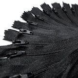 7 Inch Nylon Zipper For Sewing Crafts | 20 Zippers / Pack (Black)