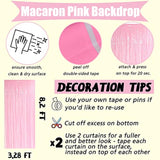 4 Pack Fringe Curtain Backdrop, 3.2Ft X 8.2Ft Pink Metallic Tinsel Foil Fringe Streamers Background For Photo Booth Birthday Wedding Baby Shower Carnival Easter Mother’S Day Party Decorations