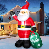 7Ft Christmas Inflatable Santa Claus With Gift Bag, Blow Up Giant Santa Claus Indoor Decoration, Built-In Led Lights For