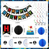 Video Game Birthday Decorations Game Theme Party Decorations Kit Includes Happy Birthday Gaming Banner Hanging Swirls Honeycomb Balls For Gaming Theme Birthdays Party