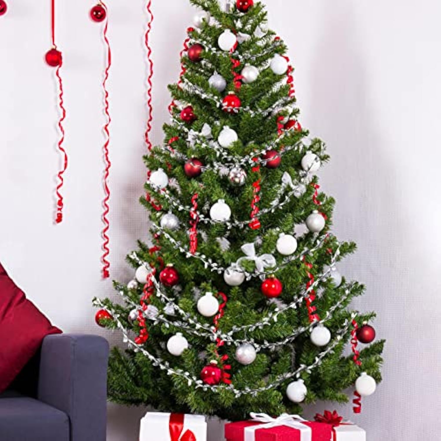 32.8 Yard Silver Leaf Ribbon Fabric Leaf Ribbon Trim Rope For Diy Craf