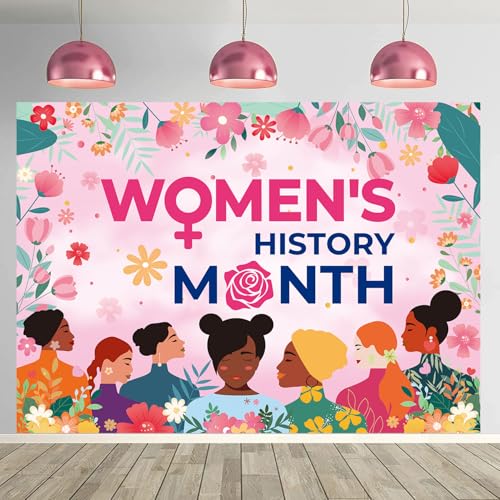 Women's History Month Backdrop 7x5FT National Womens Day Banner Decorations Background March Womens Day Pan Afro African American Festival Photography Supplies