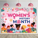 Women's History Month Backdrop 7x5FT National Womens Day Banner Decorations Background March Womens Day Pan Afro African American Festival Photography Supplies