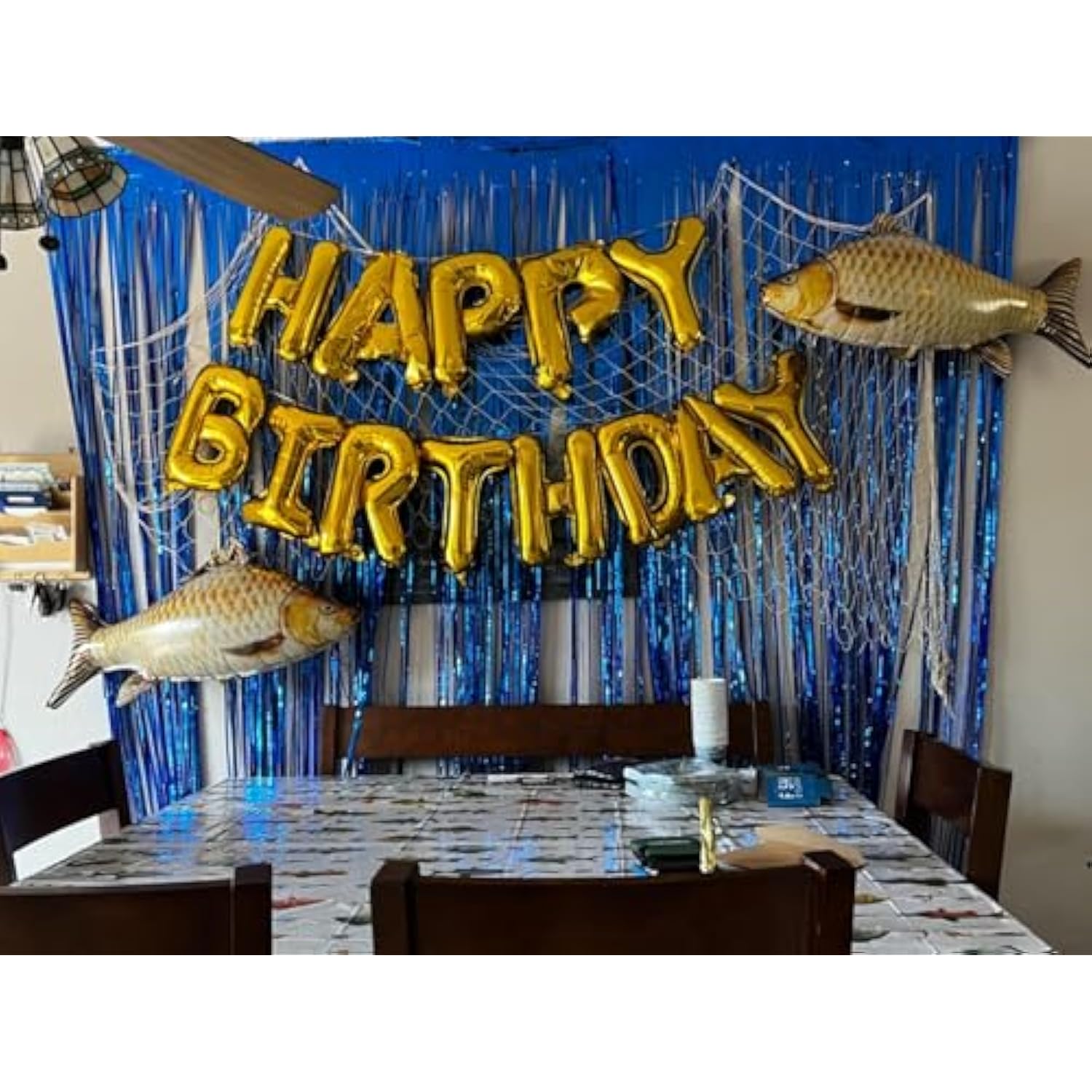 3 Pcs 33" Fish Balloons for Birthday and Gone Fishing Party Decorations Supplies