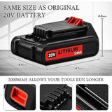 2 Pack 20Volt 3.0Ah Max Lbxr20 Repalcement For Black And Decke 20V Lithium Battery Compatible With Black And Decker 20V Battery Lb20 Lbx20 Lst220 Lbxr2020-Ope Lbxr20B-2 Lb2X4020 Cordless Tool?Red?
