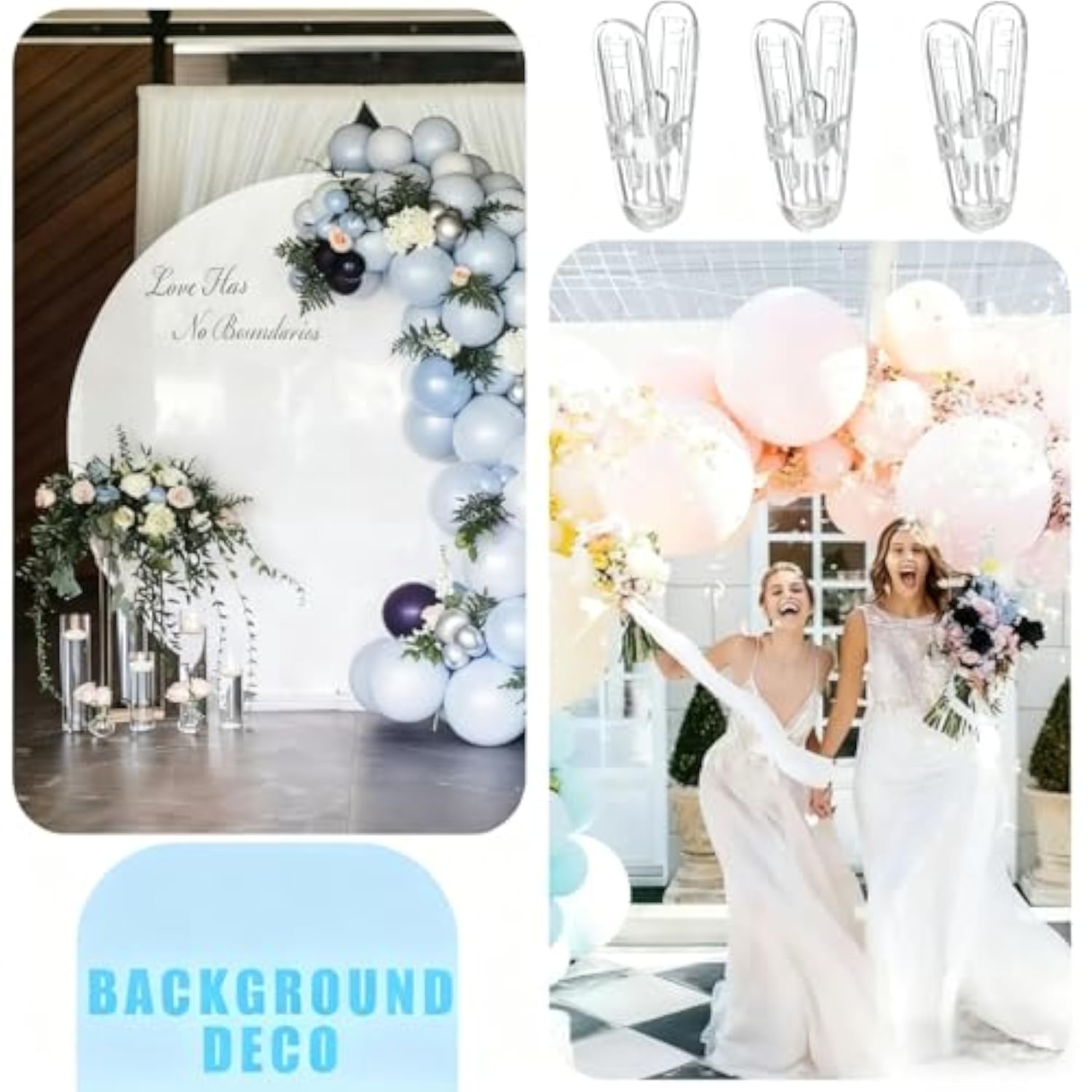 10 Pack Balloon Arch Clips Plastic Spring Clamp-2.4" Heavy Duty Clip To Easily Create Balloon Garland, Balloon Arch Kit, Balloon Clips For Weddings, Birthdays, Baby Showers Photography Studios