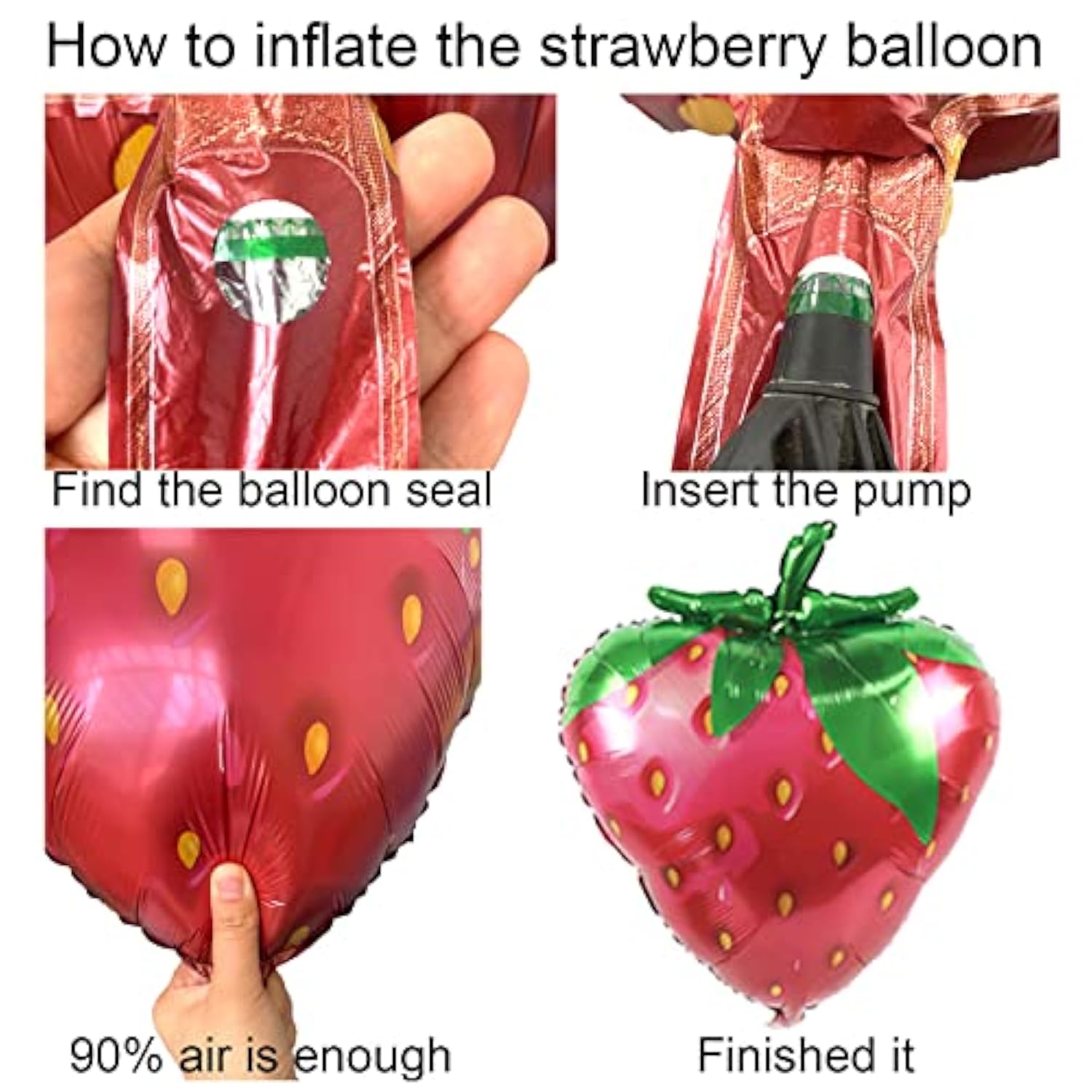 Strawberry Balloon Garland Arch Kit 18 Inch Foil Balloons for Berry First Birthday Party