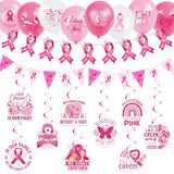 Breast Cancer Awareness Decorations, Pink Ribbon Balloons Party Supplies