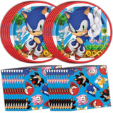 Unique Sonic Plates and Napkins for 32 - Sonic Birthday Party Decorations - 32 Plates and 32 Napkins - Party Supplies