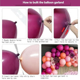 Hot Pink Balloon Arch Kit Pink Peach Balloon Garland Latex Different Sizes Magenta Balloons Set For Tropical Summer Birthday Baby Bridal Shower Princess Fiesta Boho Party Decoration