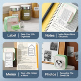 Label Maker Machine, Hd Mini Sticker Printer With 7 Rolls Paper, Portable Thermal Print Pod Supports 12-57Mm Papers, Bluetooth Pocket Printer For Home, Kitchen, School (Green)
