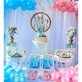 Gender Reveal Balloons, 50 Pcs Pink Blue White Latex For Baby Shower Decorations