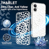 Magnetic For Iphone 16 Case, Compatible With Magsafe, Anti Yellowing, Cute Cheetah Print For Design For Women Girls, Slim Shockproof Tpu Cover For Iphone 16 (Clear)
