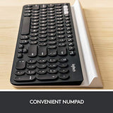 K780 Multi-Device Wireless Keyboard For Computer, Phone And Tablet Flow Cross-Computer Control Compatible - Speckles, White