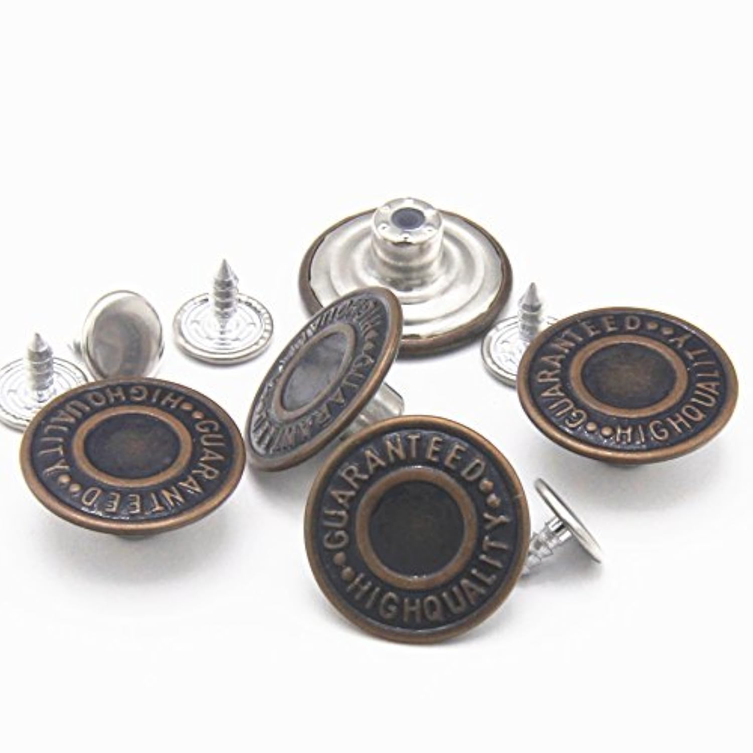 20Mm Replacement Jean Buttons 12 Sets Combo Copper Tack Buttons