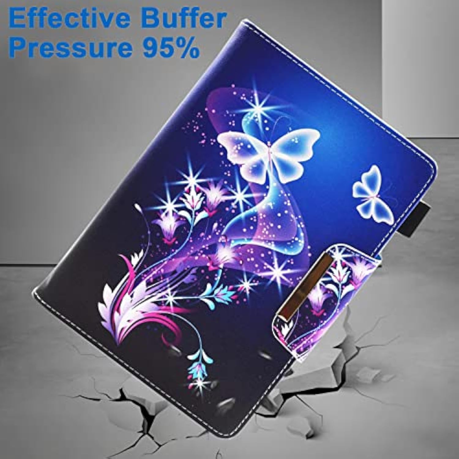 10 Inch Tablet Case, Universal 10 10.1 Inch Android Tablet Cover, Multiangle Viewing Stand Case For 9.510.5 Inch Tablet, Purple Butterfly