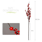 4Pcs Cherry Blossom Flowers Artificial, Fake Silk Cherry Blossom Branches Tall Peach Blossom Flower Stems Arrangement For Wedding Home Office Party Decoration (Red-2)