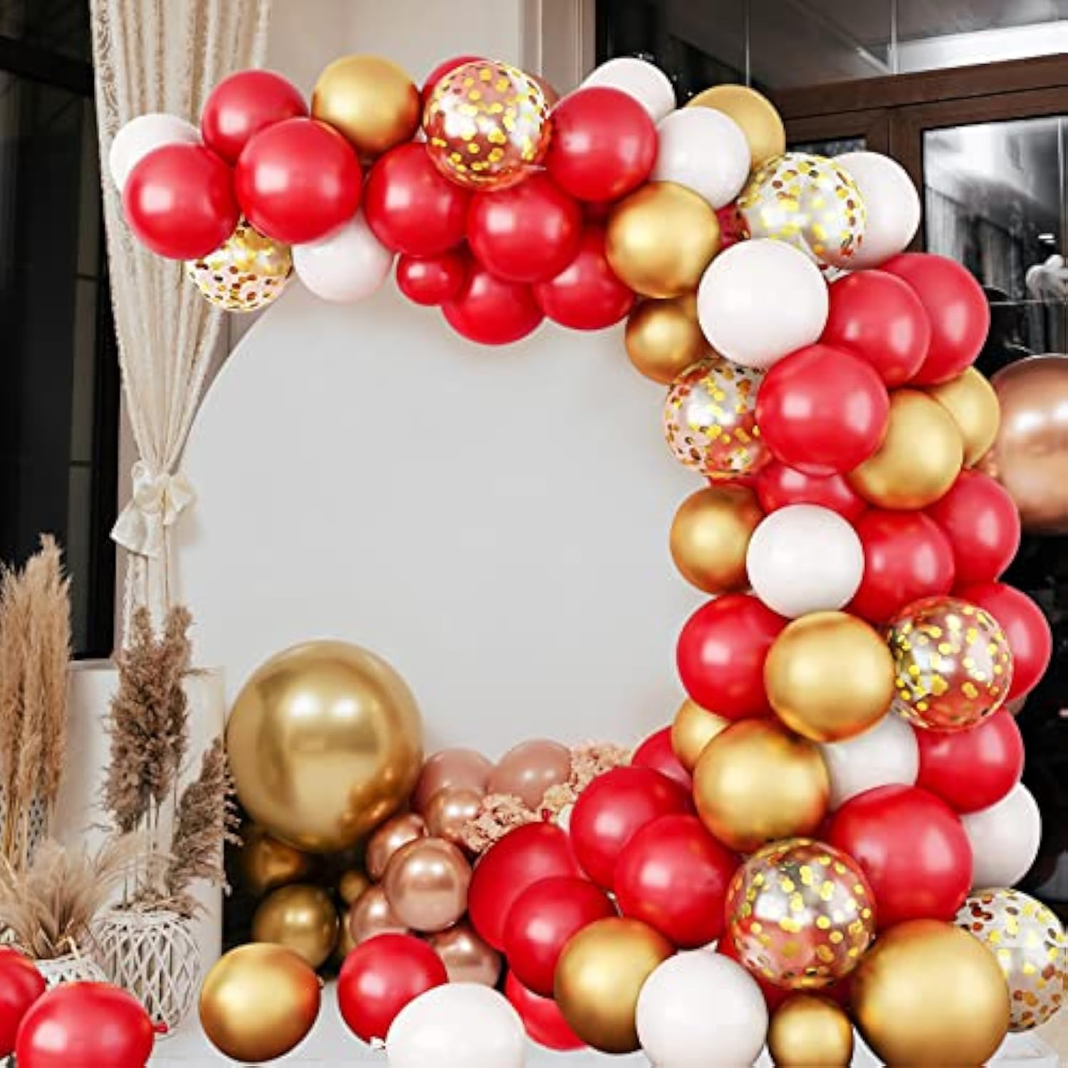 Red Balloons, Different Sizes 105Pcs 5/10/12/18 Inches For Garland Arch, Premium Party Gender Reveal Latex Balloons For Birthday Wedding Valentines Day Baby Shower Graduation Party Decoration
