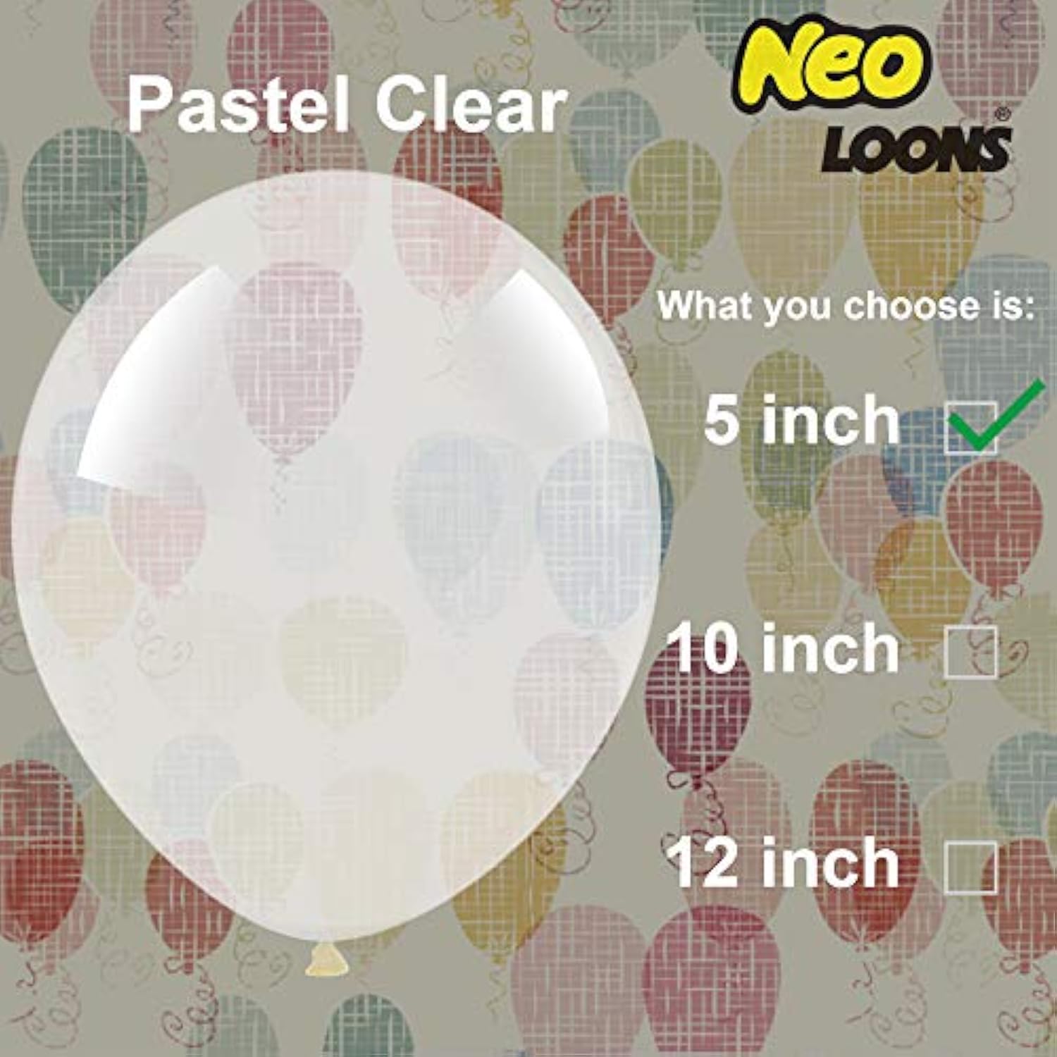 100 Pcs 5" Pastel Clear Premium Latex Balloons - Great For Kids, Adult Birthdays, Weddings, Receptions, Baby Showers, Water Fights, Or Any Celebration