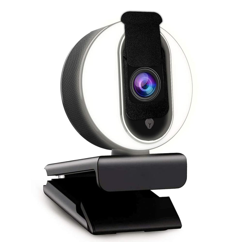 N680E 1080P Webcam With Ring Light, Privacy Cover And Dual Microphone, Advance