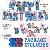 Cartoon Birthday Banner And Hanging Swirls – Cute Happy Birthday Streamers With Swirls Cartoon For Cute Decorations Party Hanging Decorations For Boys Girls