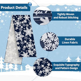 72 X 13 Inch Christmas Table Runner, Navy Blue With White Snowflake Pattern For Winter Holiday Dining Table, Kitchen, Coffee Table, And Xmas Party Decorations