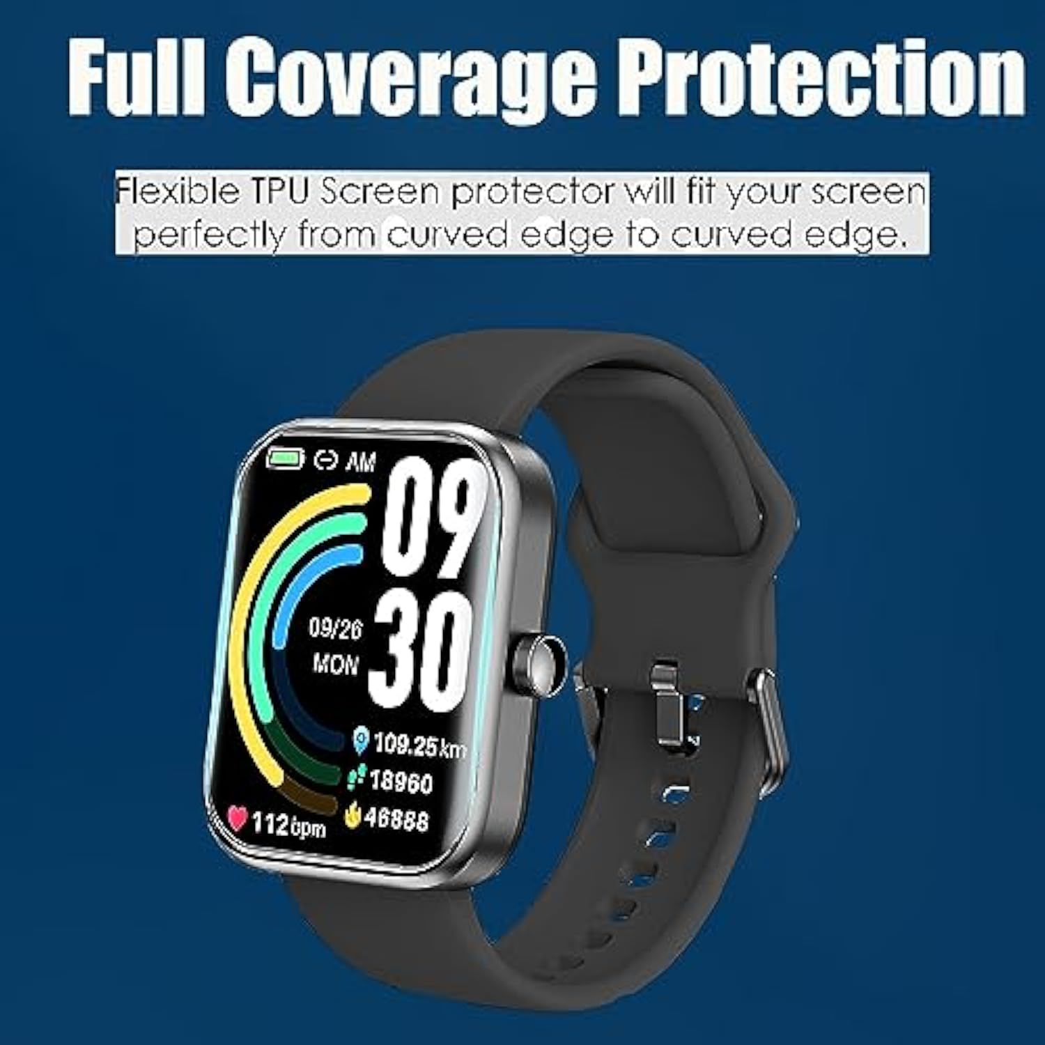 Compatible For Ruimen Smart Watches Screen Protector, [6 Pack] Full Coverage Tpu Clear Film Compatible For Ruimen D1 1.85" Smart Watches (6 Pack)