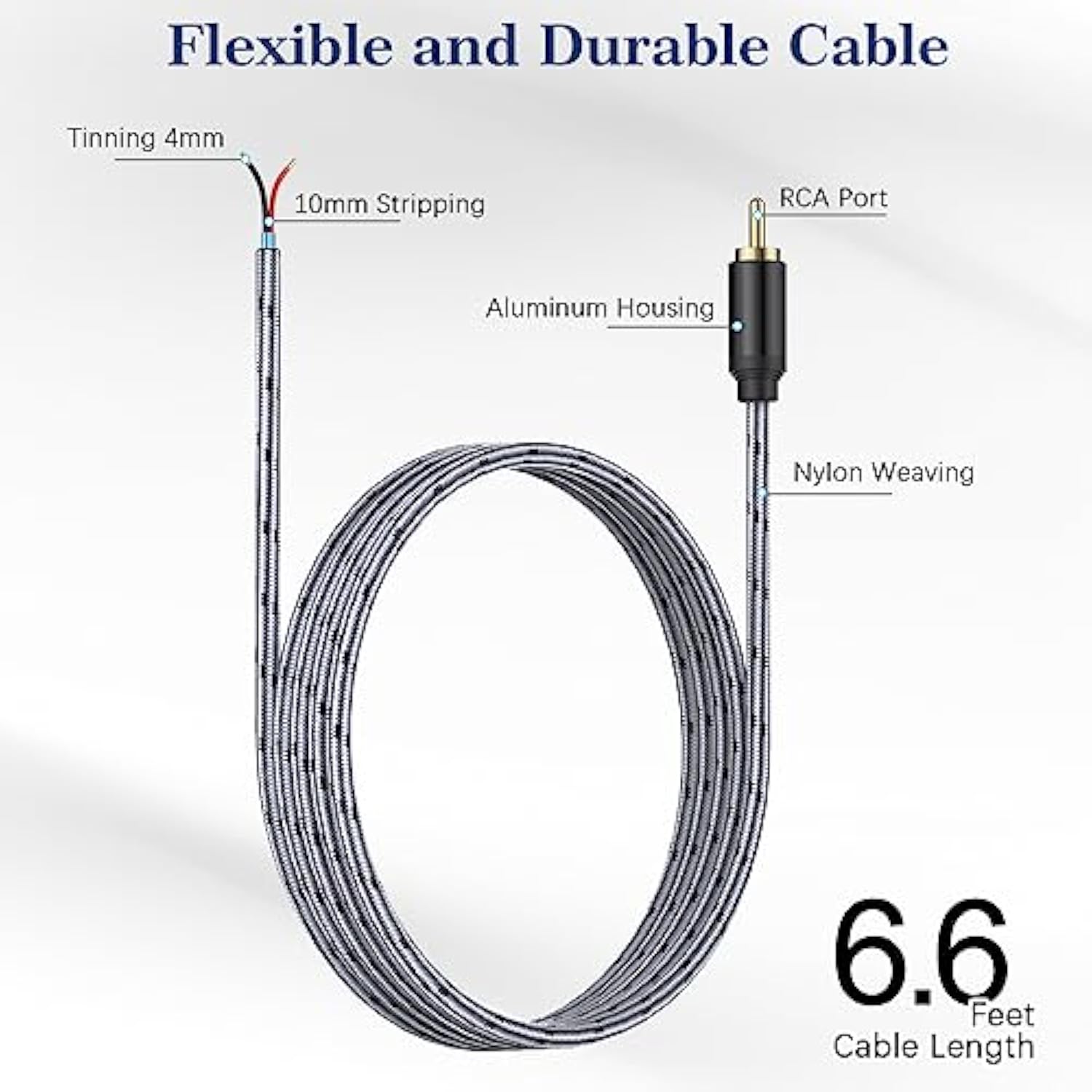 Rca To Speaker Wire Adapter, 2 Pack 6.6 Ft, Speaker Wire Rca Male Plug Jack Co