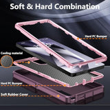 For Samsung Galaxy S24 Ultra Case, Samsung S24 Ultra Phone Case With Built In Kickstand, Shockproof/Dropproof Grade Protective Cover For Galaxy S24 Ultra 5G (Night Purple/Baby Pink)