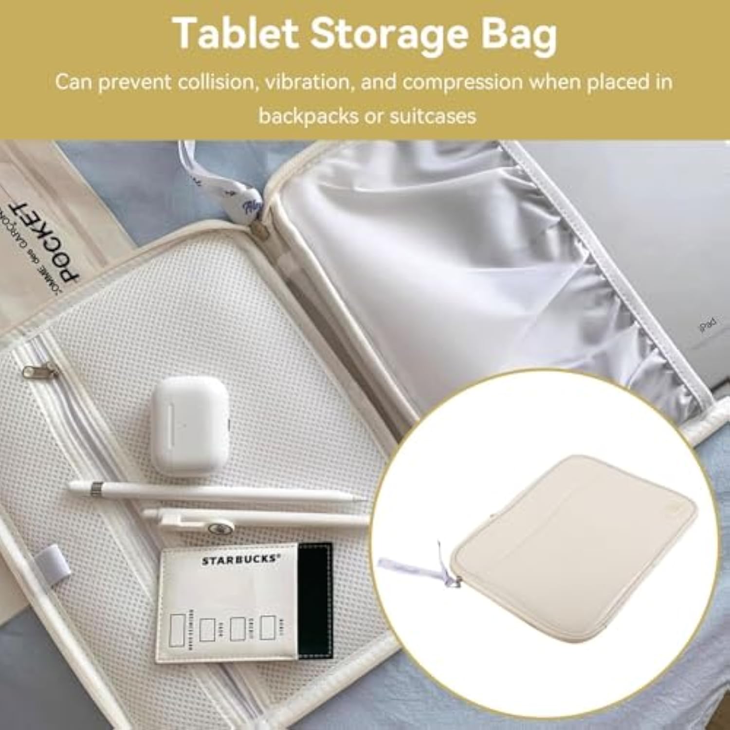 Cute Laptop Sleeve Bag - Waterproof Notebook Storage Case For School Office, White (15In)