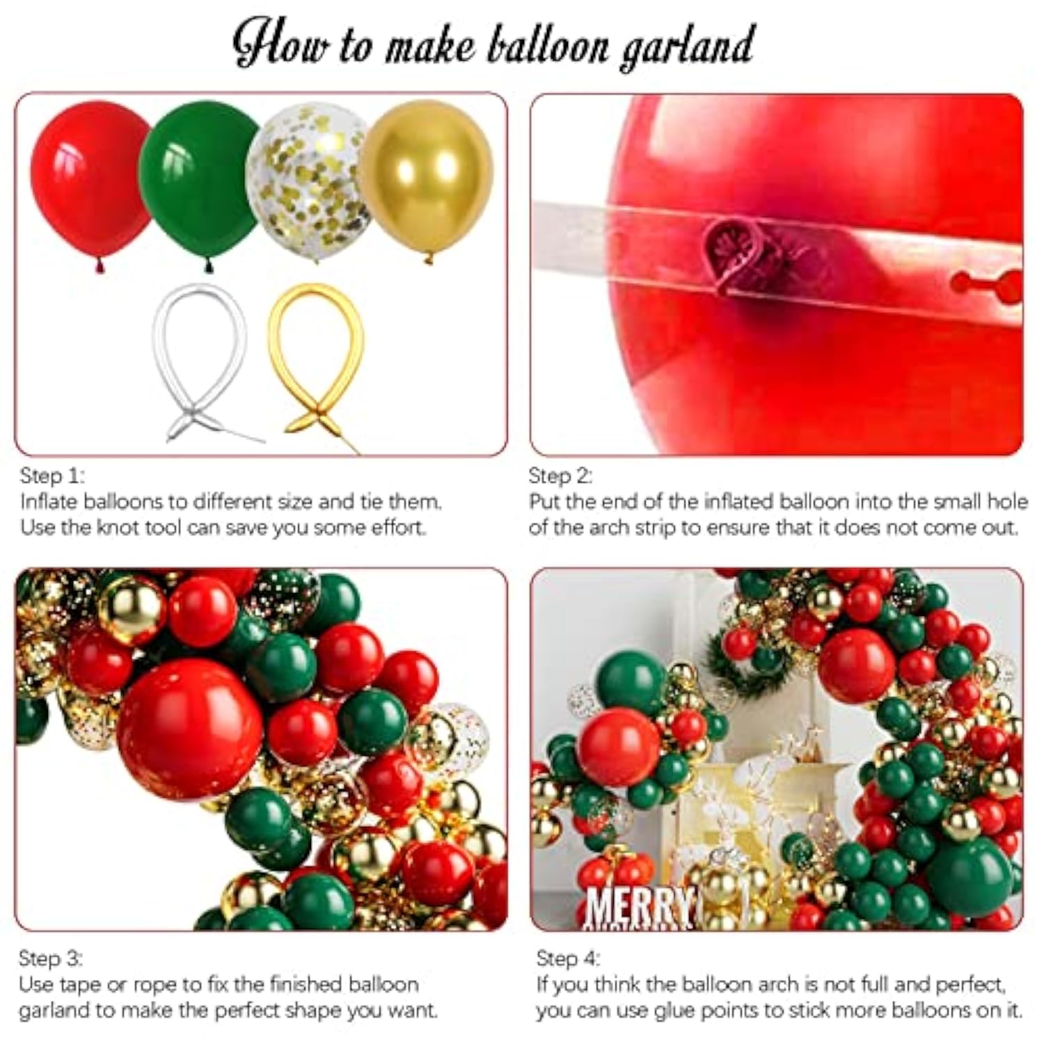 147Pcs Red Green And Gold Balloon Garland Kit - Red Green Gold Balloon And Gold Confetti Balloons For Birthday Baby Shower Wedding Christmas Party Decoration