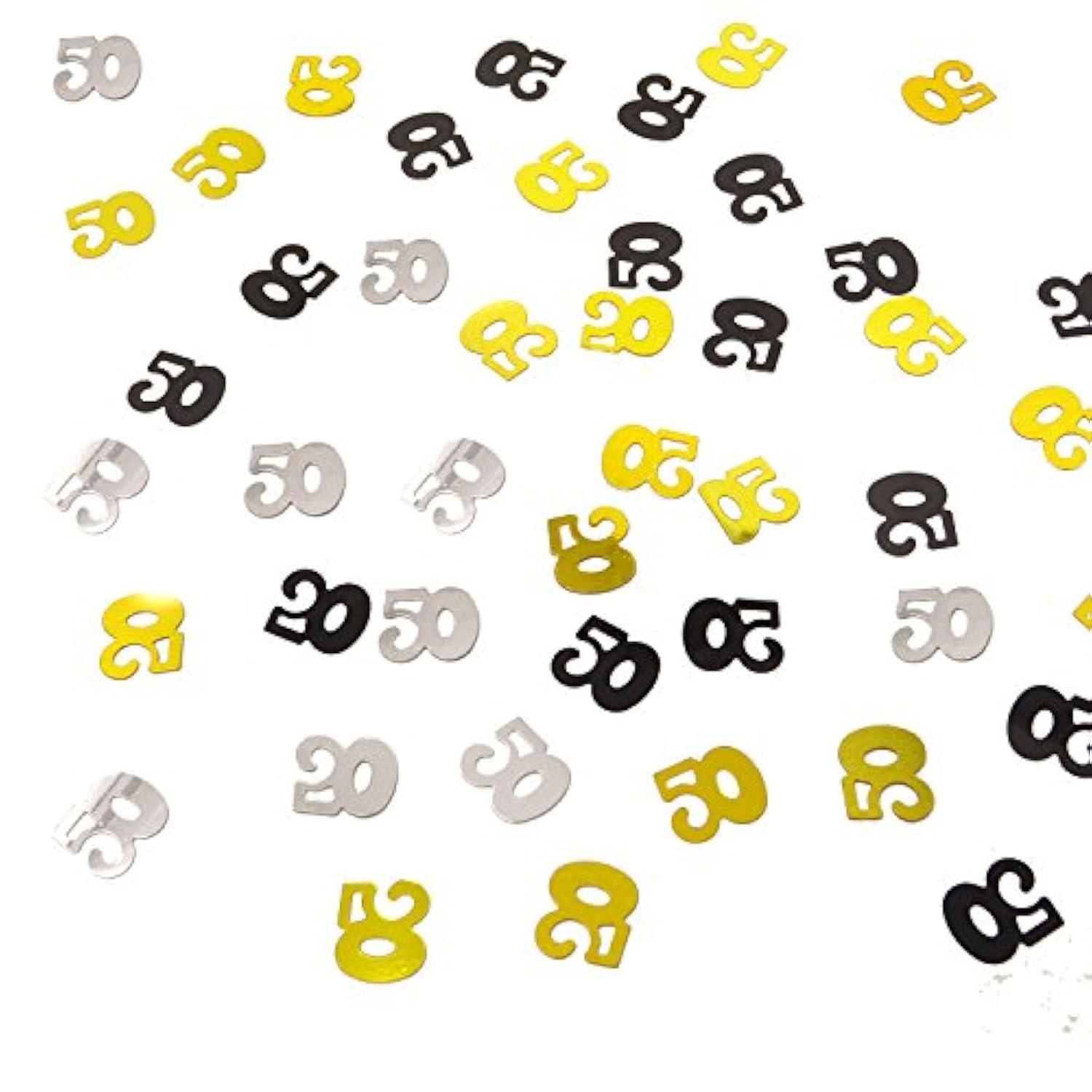 2100 Pieces 1.6Oz Double Sided Sparkly Number 50 Confetti For 50Th Birthday, 50Th Class Reunion, 50Th Wedding Anniversary,Etc (Mixed)"